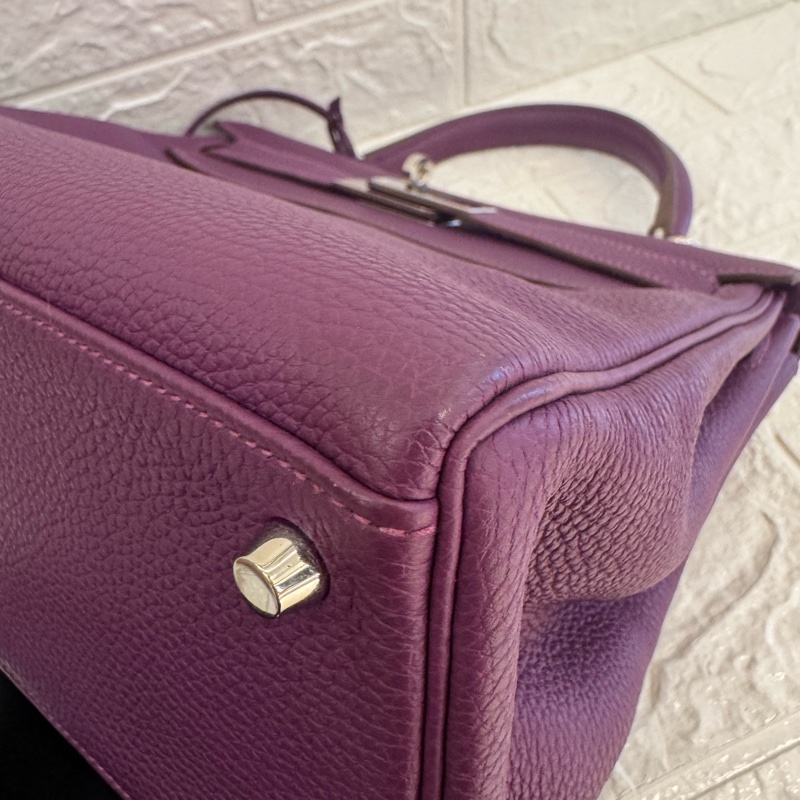 Hermes紫色銀釦kelly28 紫進不出✨-8