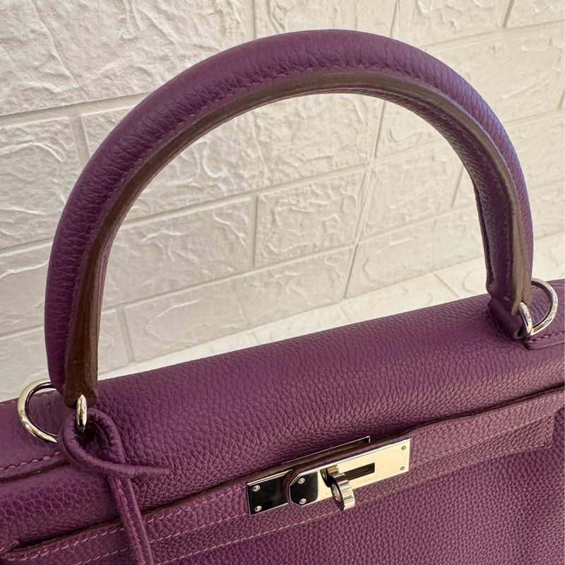 Hermes紫色銀釦kelly28 紫進不出✨-12