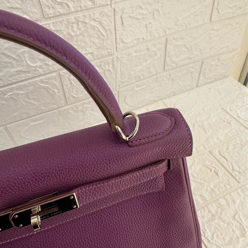 Hermes紫色銀釦kelly28 紫進不出✨-13