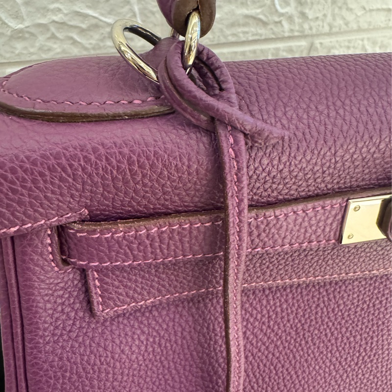 Hermes紫色銀釦kelly28 紫進不出✨-16