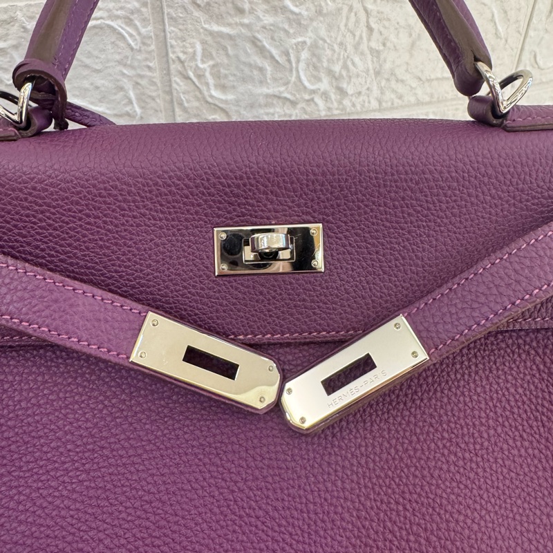Hermes紫色銀釦kelly28 紫進不出✨-29