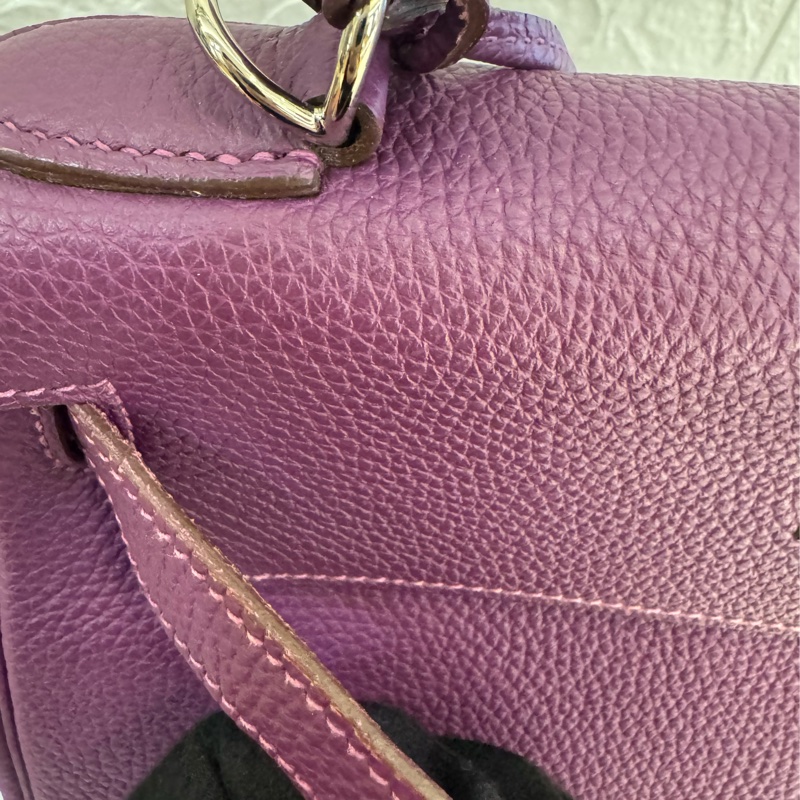 Hermes紫色銀釦kelly28 紫進不出✨-32