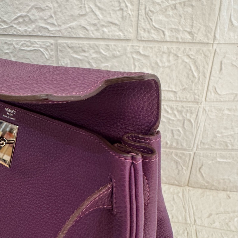 Hermes紫色銀釦kelly28 紫進不出✨-37