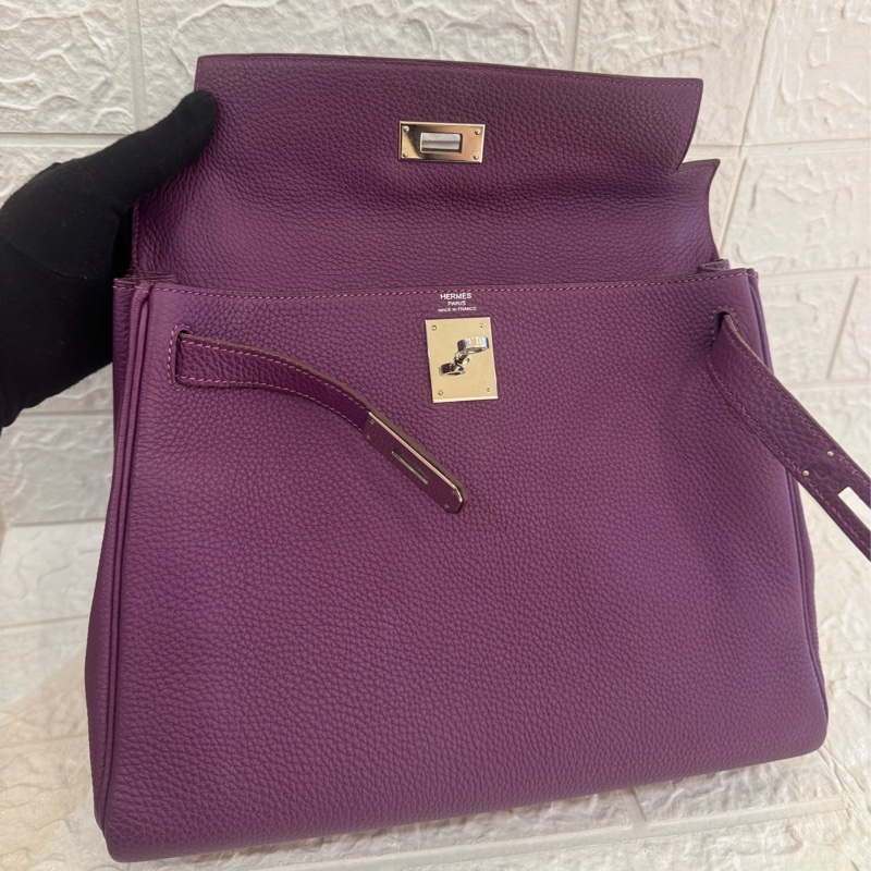 Hermes紫色銀釦kelly28 紫進不出✨-38
