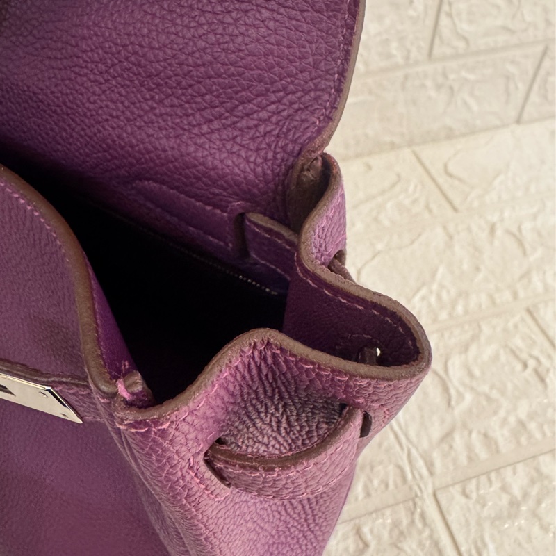 Hermes紫色銀釦kelly28 紫進不出✨-64