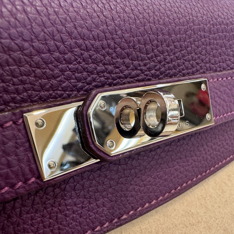 Hermes紫色銀釦kelly28 紫進不出✨-74