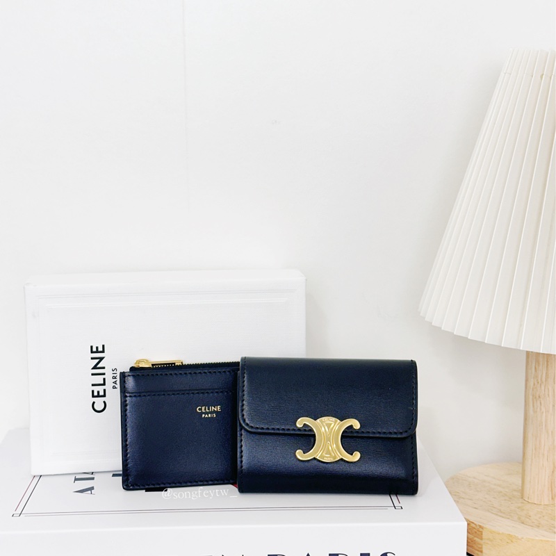 Celine 經典 凱旋門 二合一 兩用短夾-0