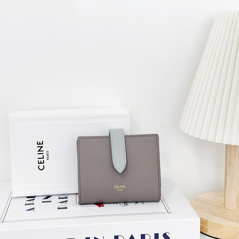 Celine 拼色 對開兩折短夾-0