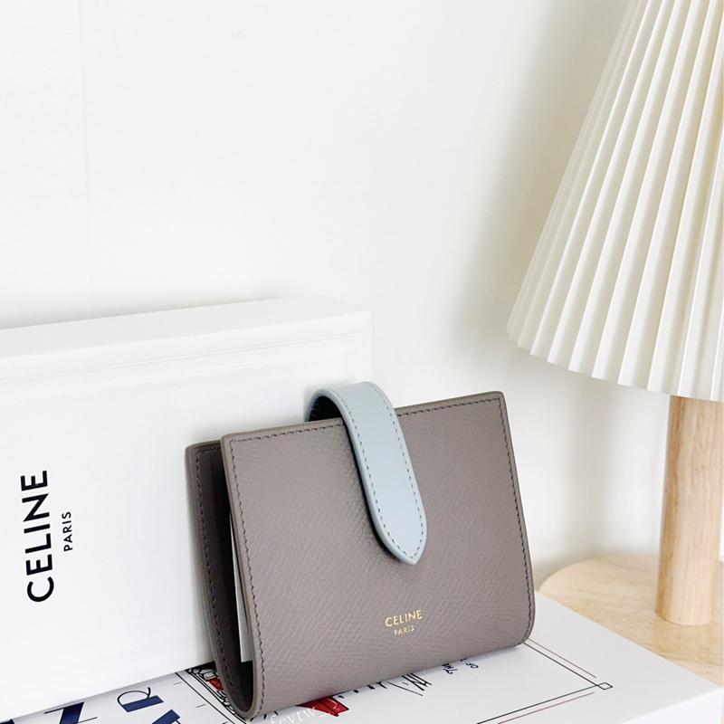 Celine 拼色 對開兩折短夾-1