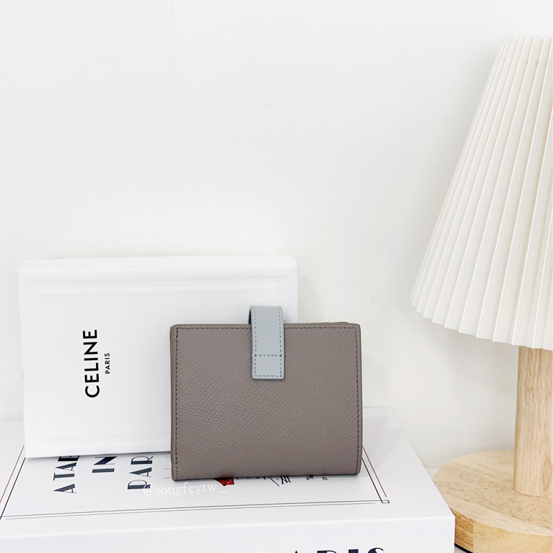 Celine 拼色 對開兩折短夾-2