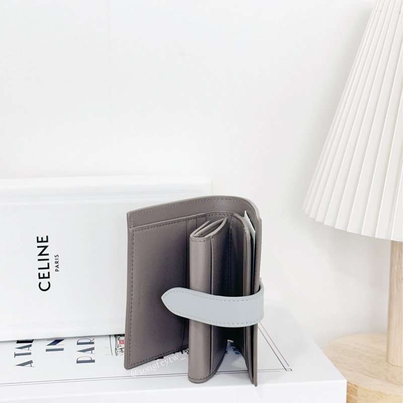 Celine 拼色 對開兩折短夾-3
