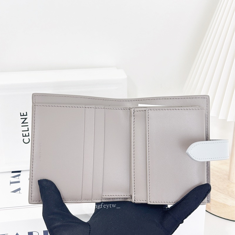 Celine 拼色 對開兩折短夾-4