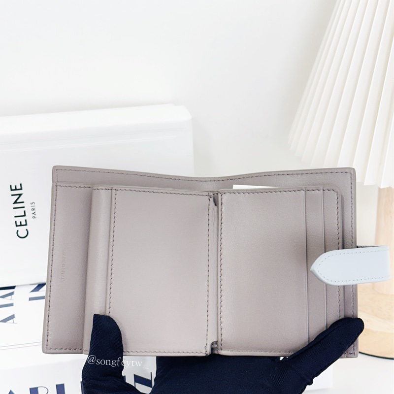 Celine 拼色 對開兩折短夾-5