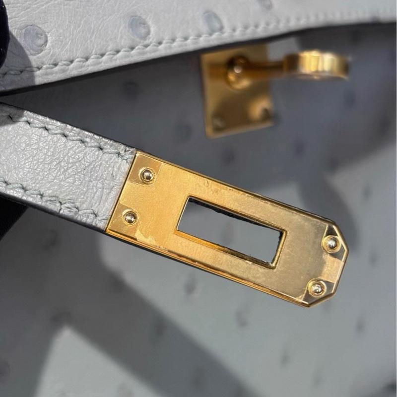 有購證🩷 Hermes 8U 鴕鳥皮 mini Kelly二代 金扣 原膜 Y刻 有票據-4