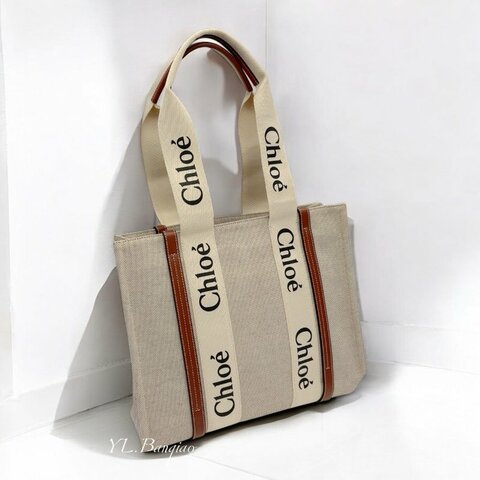 Chloe Woody tote bag中號帆布托特包