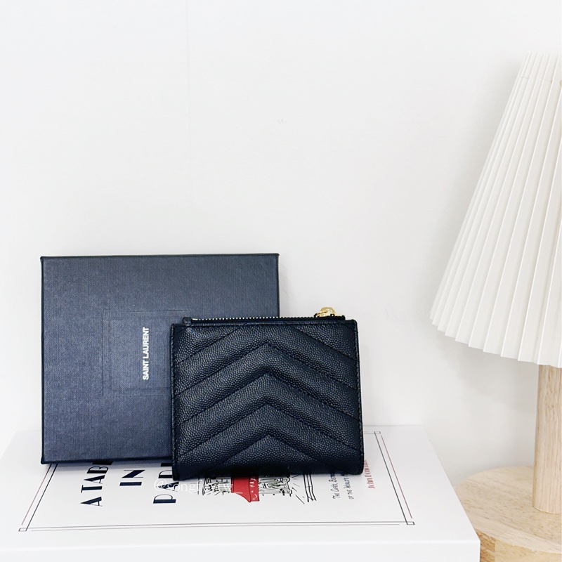 YSL 經典 魚子醬 對開兩折短夾-1