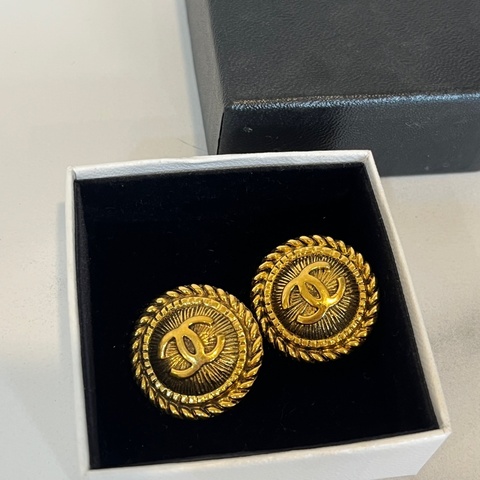 Chanel vintage金幣耳夾
