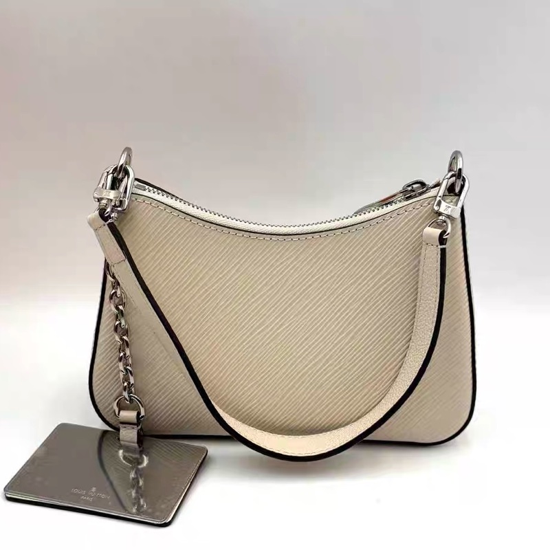 新款芯片款!Louis Vuitton LV Marellini 白色水波紋子母袋二合一鏡子-2