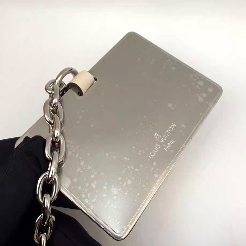 新款芯片款!Louis Vuitton LV Marellini 白色水波紋子母袋二合一鏡子-5