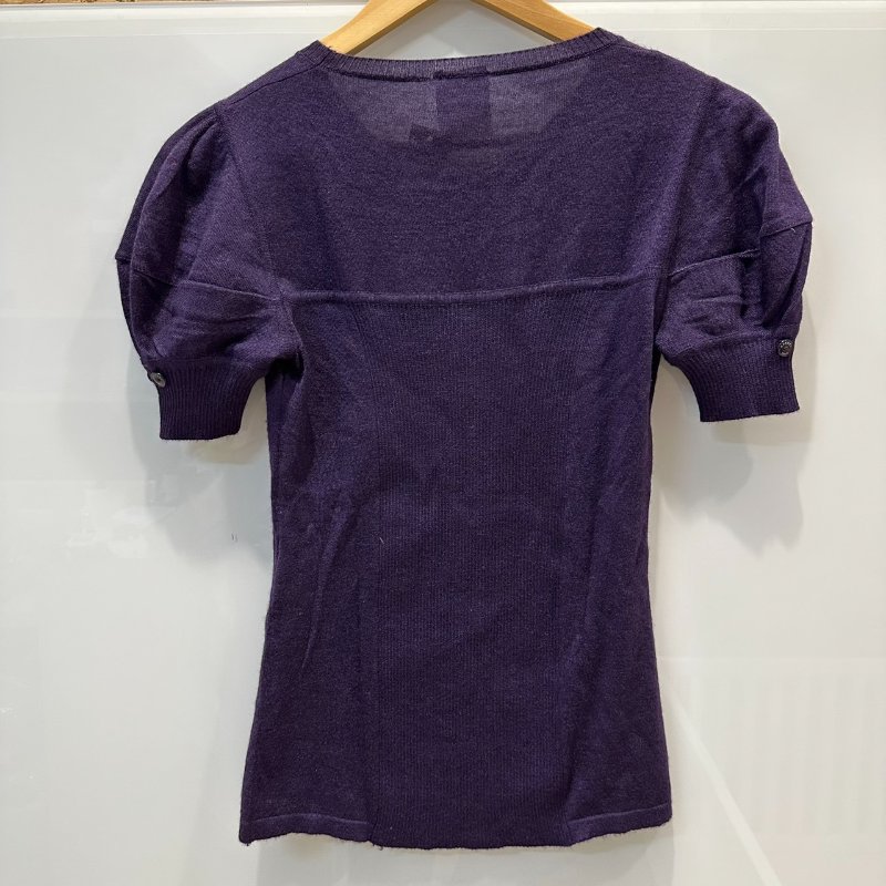 【美收精品】CHANEL 紫色針織短袖 4-135【隔月月中將轉賣至日本 上架期限30天】-1