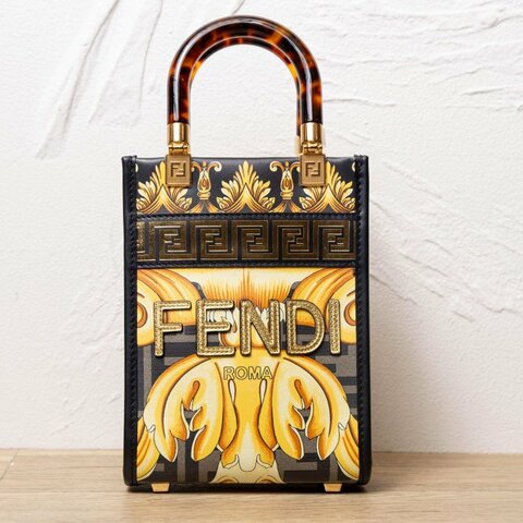 Burberry POCKET口袋包Mini金棕色牛皮帆布肩背包