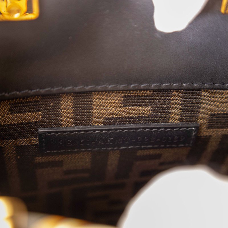 Burberry POCKET口袋包Mini金棕色牛皮帆布肩背包-4