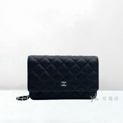 CHANEL包包 黑荔枝銀扣WOC AP4241