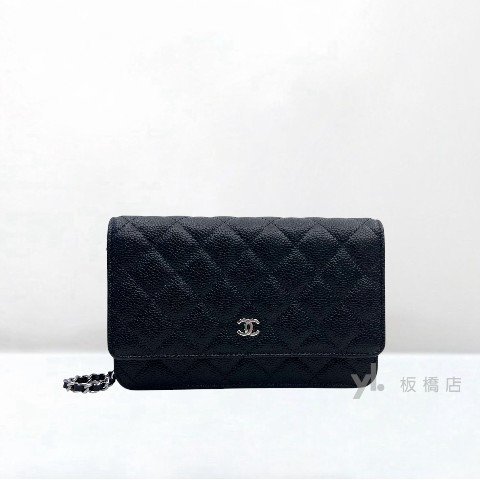 CHANEL包包 黑荔枝銀扣WOC AP4241-0