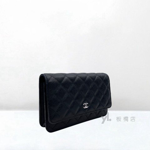 CHANEL包包 黑荔枝銀扣WOC AP4241-1