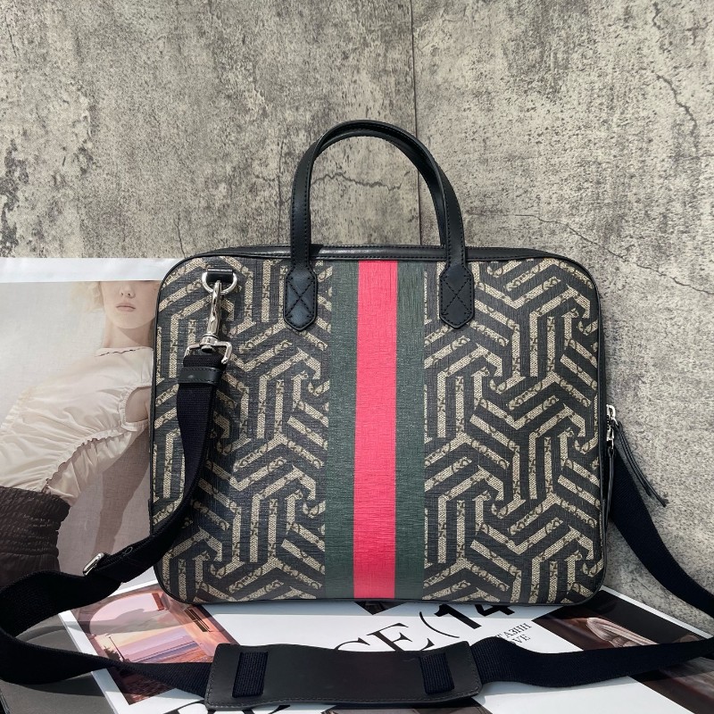Gucci 蜜蜂公文包電腦公事包 手提包肩背包 肩帶可拆卸-1