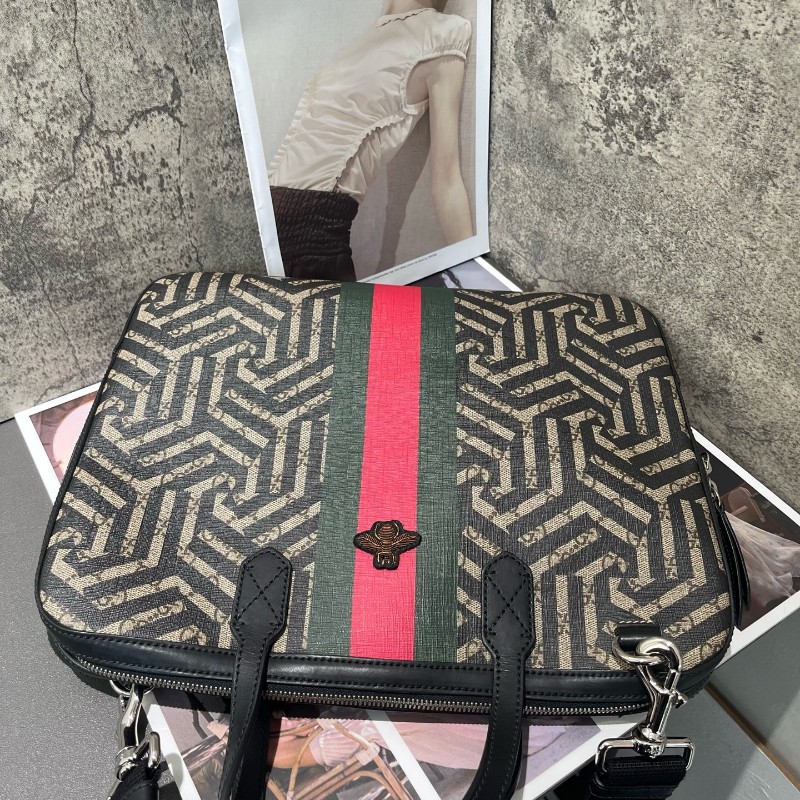 Gucci 蜜蜂公文包電腦公事包 手提包肩背包 肩帶可拆卸-2