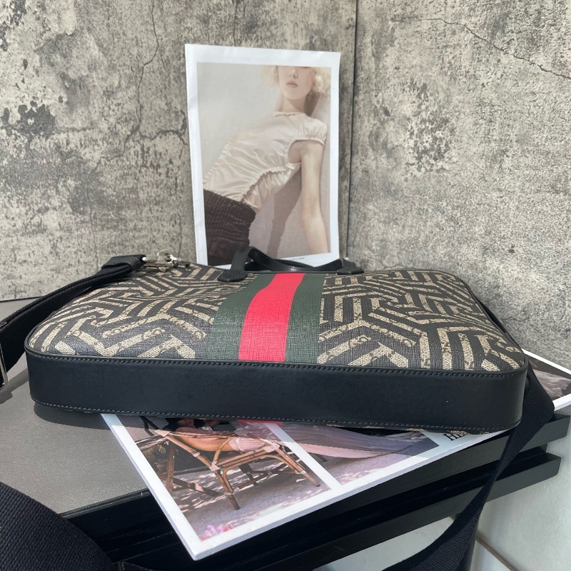 Gucci 蜜蜂公文包電腦公事包 手提包肩背包 肩帶可拆卸-3