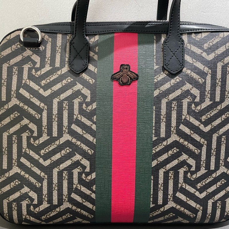 Gucci 蜜蜂公文包電腦公事包 手提包肩背包 肩帶可拆卸-5