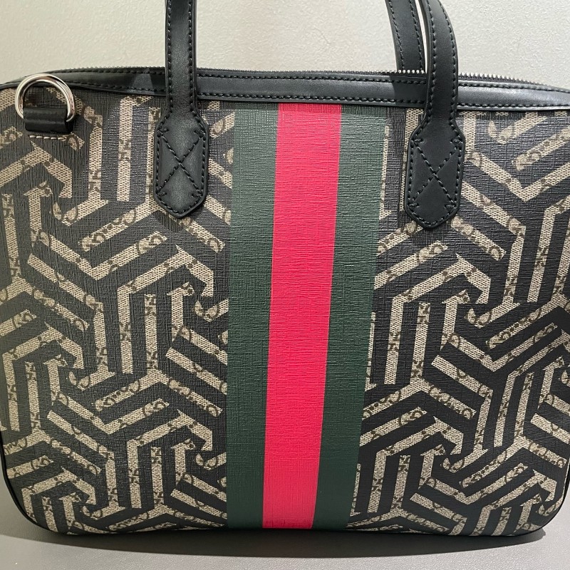 Gucci 蜜蜂公文包電腦公事包 手提包肩背包 肩帶可拆卸-8