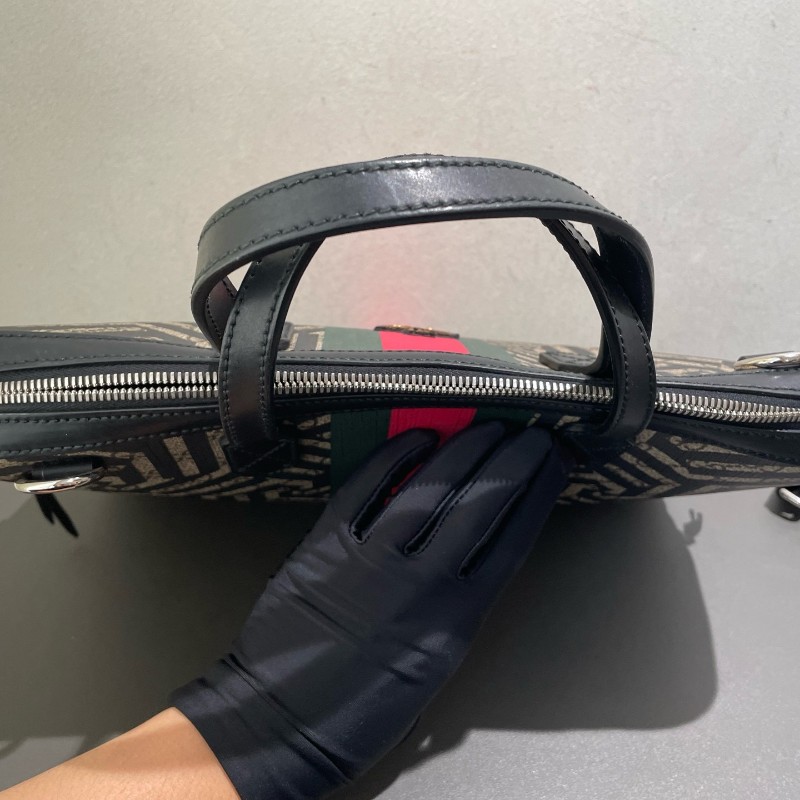 Gucci 蜜蜂公文包電腦公事包 手提包肩背包 肩帶可拆卸-10