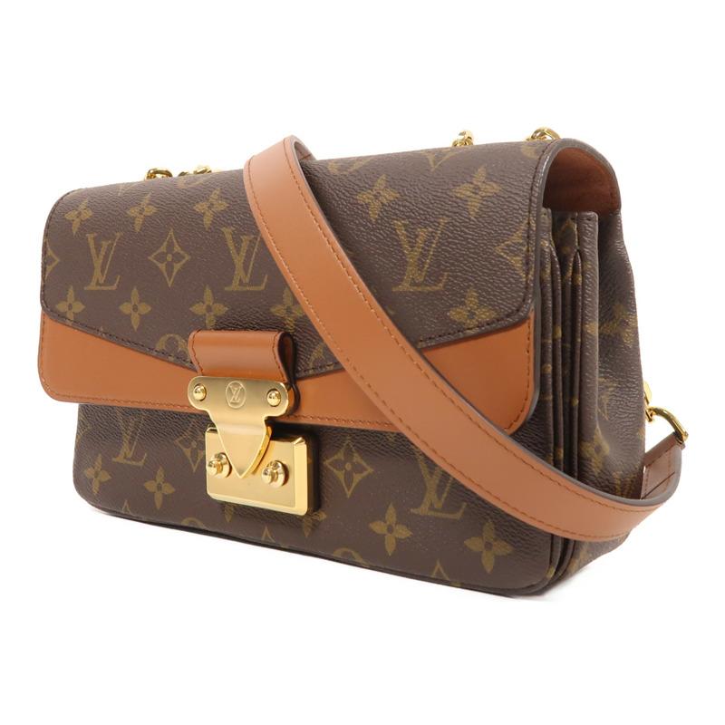 LOUIS VUITTON Monogram Marceau金扣鏈帶肩背袋棕色-2