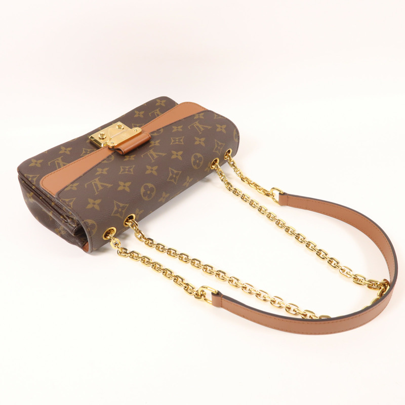 LOUIS VUITTON Monogram Marceau金扣鏈帶肩背袋棕色-6