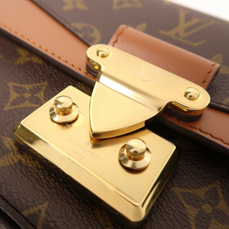 LOUIS VUITTON Monogram Marceau金扣鏈帶肩背袋棕色-7
