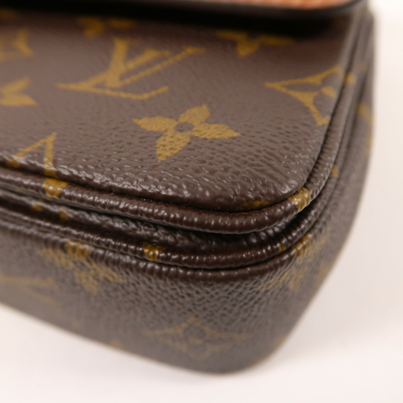 LOUIS VUITTON Monogram Marceau金扣鏈帶肩背袋棕色-8