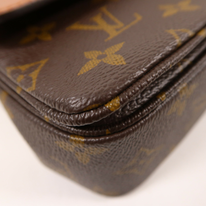 LOUIS VUITTON Monogram Marceau金扣鏈帶肩背袋棕色-9