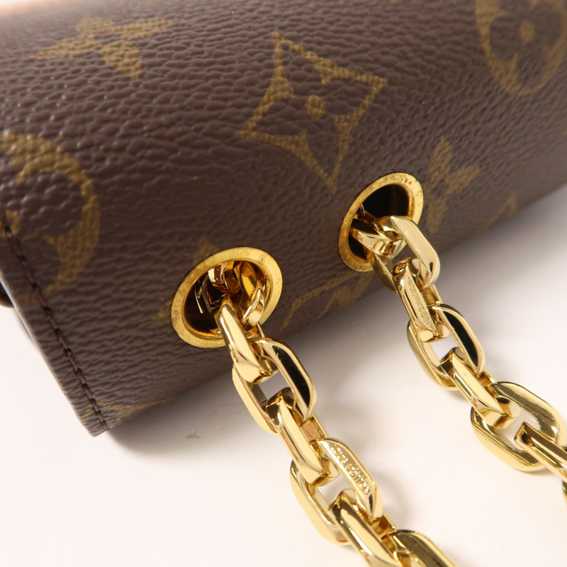 LOUIS VUITTON Monogram Marceau金扣鏈帶肩背袋棕色-12
