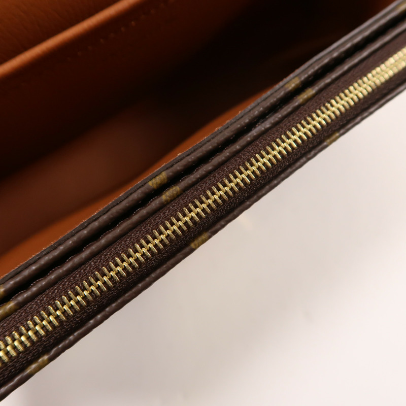 LOUIS VUITTON Monogram Marceau金扣鏈帶肩背袋棕色-14