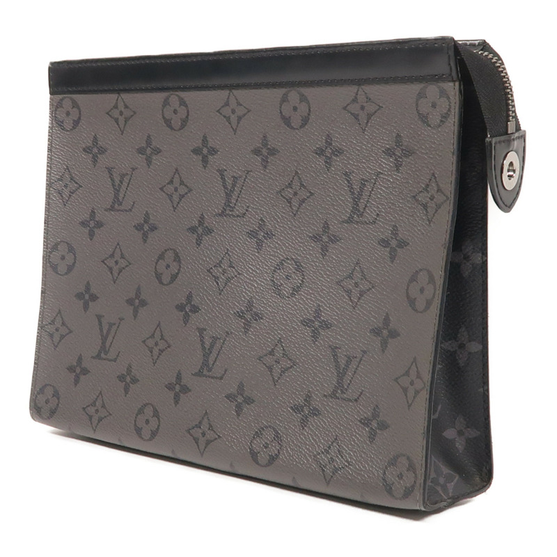 LOUIS VUITTON Monogram Eclipse Pochette Voyage MM銀扣手拿包-2
