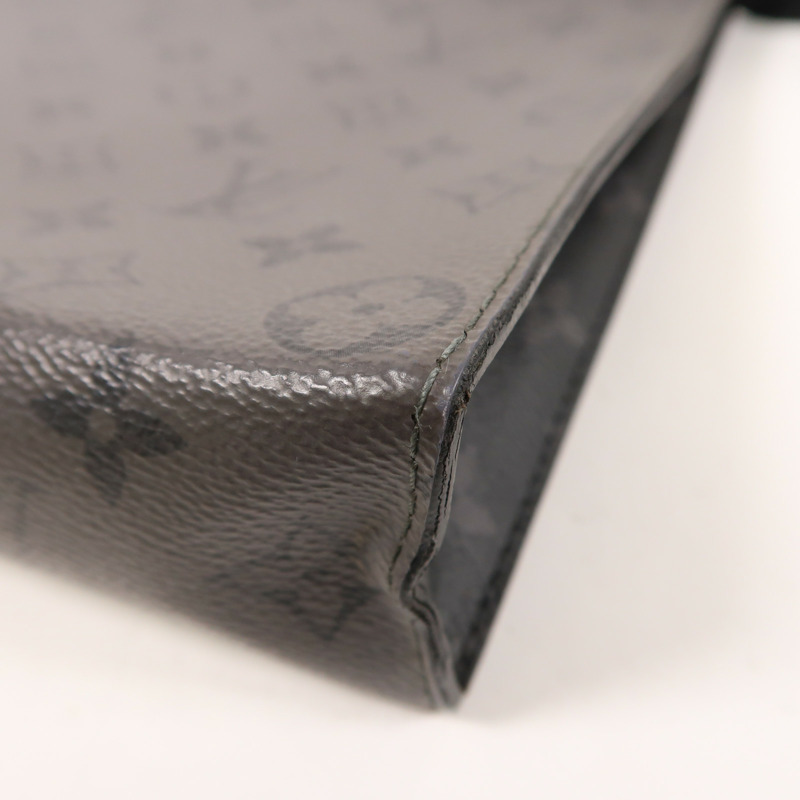 LOUIS VUITTON Monogram Eclipse Pochette Voyage MM銀扣手拿包-8