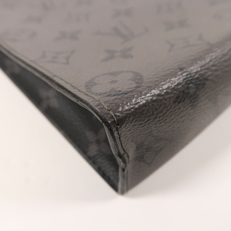 LOUIS VUITTON Monogram Eclipse Pochette Voyage MM銀扣手拿包-9