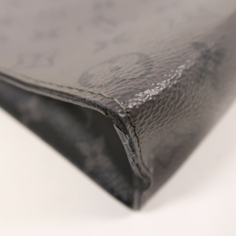 LOUIS VUITTON Monogram Eclipse Pochette Voyage MM銀扣手拿包-11