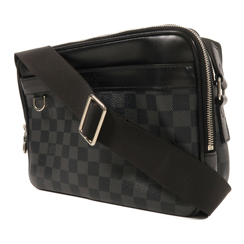 LOUIS VUITTON Damier Graphite Trocadero Messenger MM銀扣肩背袋-2