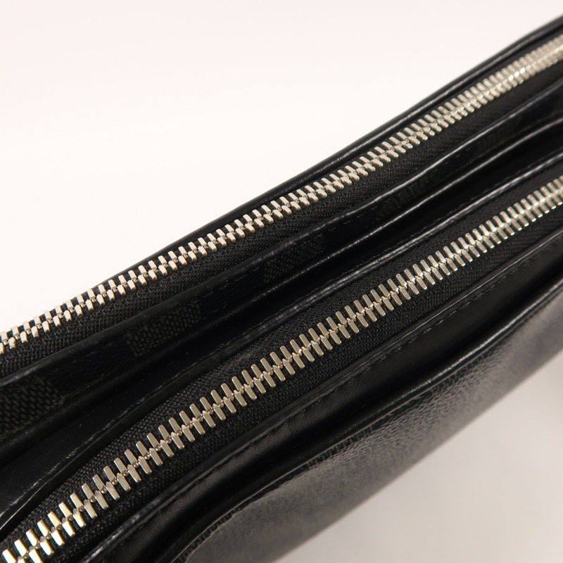 LOUIS VUITTON Damier Graphite Trocadero Messenger MM銀扣肩背袋-15