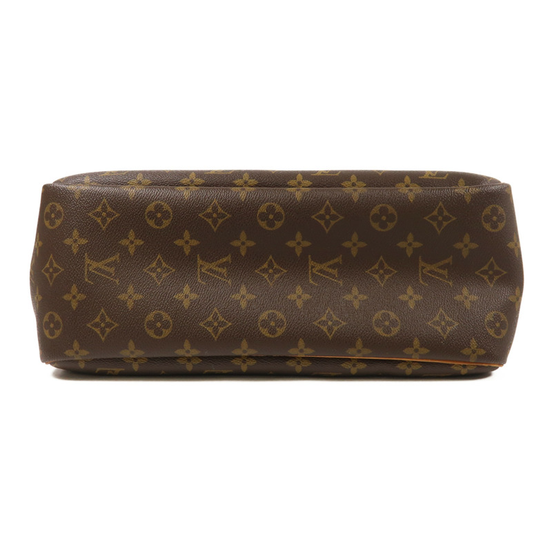 LOUIS VUITTON Monogram Deauville金扣手挽袋棕色-3
