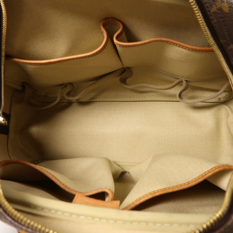 LOUIS VUITTON Monogram Deauville金扣手挽袋棕色-4